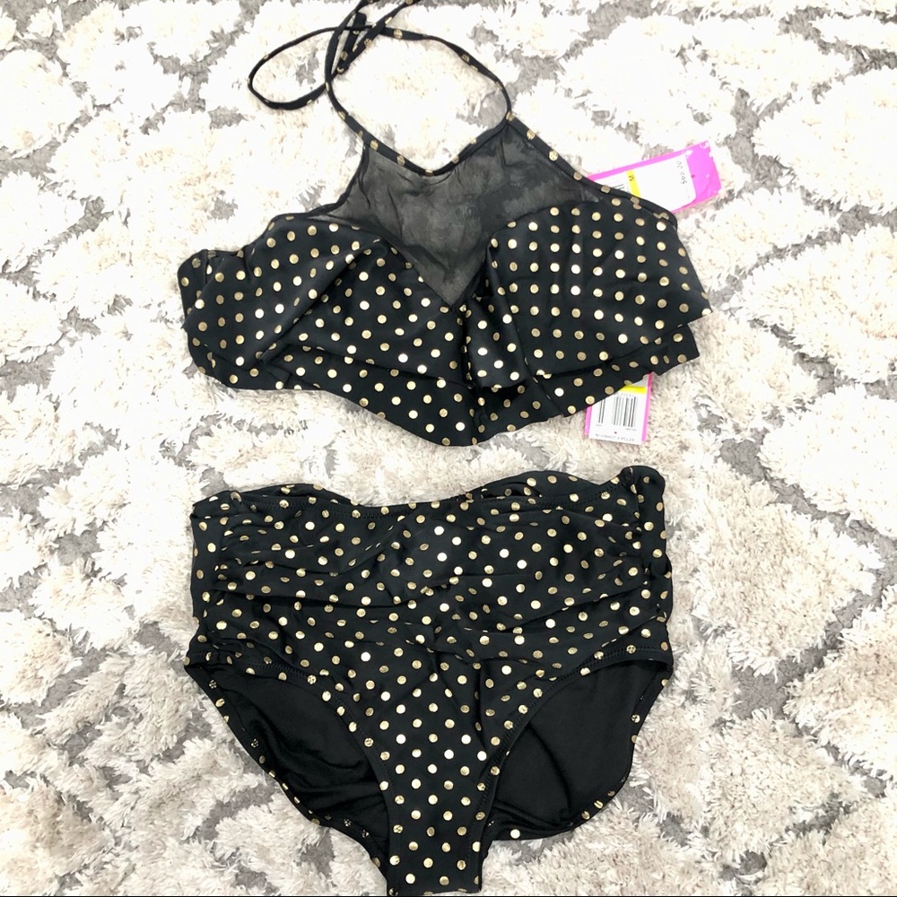 NWT Betsey Johnson Two Piece milkshake retro M